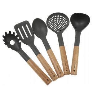 Set ustensile de bucatarie klausberg kb 7511, 5 bucati, fag si nailon, gri 