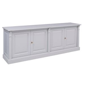 Bufet mare cu 4 usi SZEL MOB Directoire, 219 x 78 x 51 cm, lemn masiv, gri