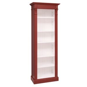 Biblioteca SZEL MOB Directoire, 71 x 197 x 39 cm, lemn masiv, rosu/alb