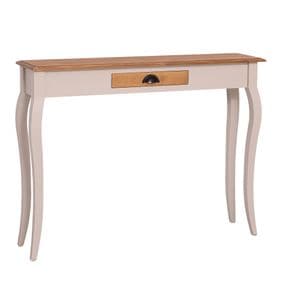Consola living, lemn masiv SZEL MOB, 120 x 30 x 90 cm, crem