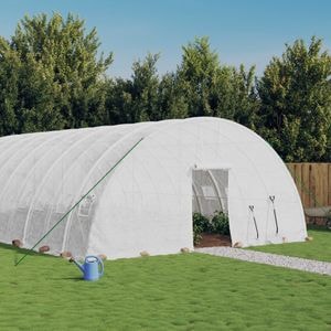 Sera cu cadru din otel, vidaXL, alb, 132 mp, 22 x 6 x 2.85 m