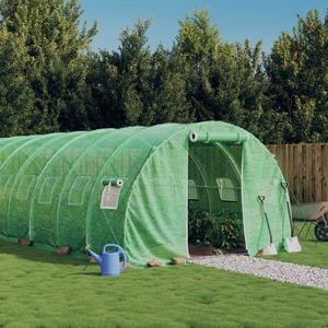 Sera cu cadru din otel, vidaXL, verde, 54 mp, 18 x 3 x 2 m