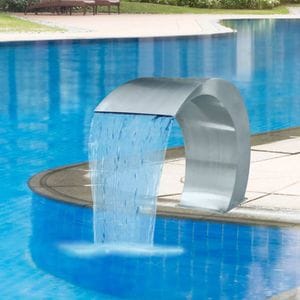 Fantana de piscina cascada gradina vidaXL, 45 x 30 x 60 cm, otel inoxidabil