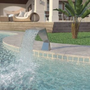 Fantana de piscina vidaXL, 64 x 30 x 52 cm, otel inoxidabil, argintiu