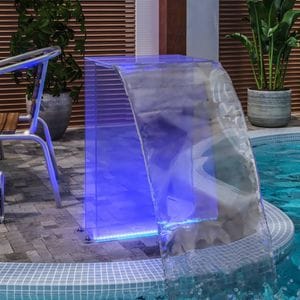 Fantana de piscina cu LED-uri RGB vidaXL, 51 cm, acril
