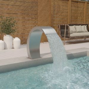 Fantana de piscina cu LED vidaXL, 22 x 60 x 70 cm, otel inoxidabil