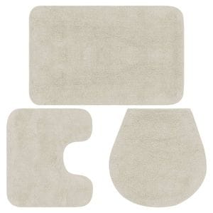 Set covorase baie VidaXL, 3 piese, textil, alb