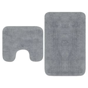 Set covorase baie VidaXL, 2 piese, textil, gri