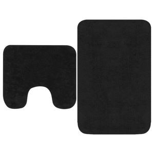 Set covorase baie VidaXL, 2 piese, textil, antracit