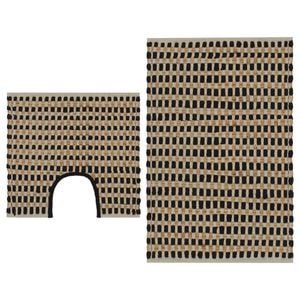 Set covorase baie VidaXL, iuta, 2 piese, maro-negru