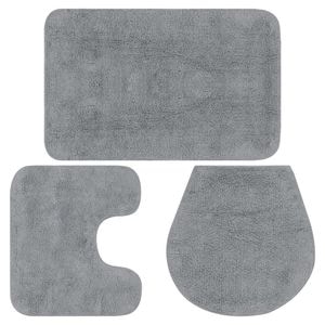 Set covorase baie VidaXL, 3 piese, textil, gri