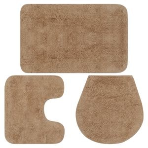 Set covorase baie VidaXL, 3 piese, textil, bej