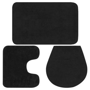 Set covorase baie VidaXL, 3 piese, textil, antracit