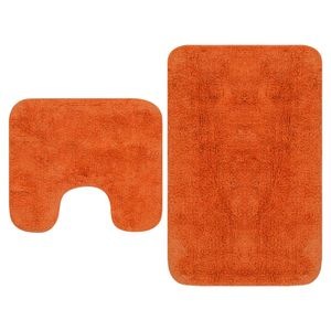 Set covorase baie VidaXL, 2 piese, textil, portocaliu