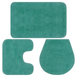 Set covorase baie VidaXL, 3 piese, textil, turcoaz