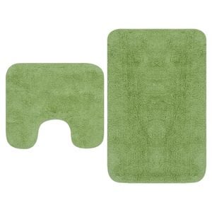 Set covorase baie VidaXL, 2 piese, textil, verde