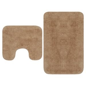 Set covorase baie VidaXL, 2 piese, textil, bej