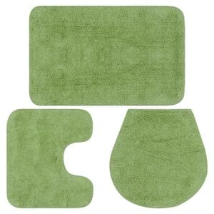 Set covorase baie VidaXL, 3 piese, textil, verde