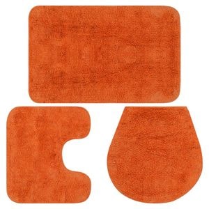 Set covorase baie VidaXL, 3 piese, textil, portocaliu