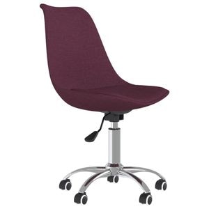 Scaune de bucatarie pivotante vidaXL, 2 buc., 48 x 58 x 81-93 cm, Metal/Poliester, Mov