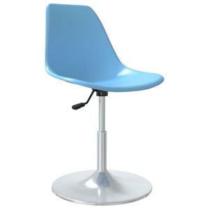 Scaune de bucatarie pivotante vidaXL, 4 buc., 46 x 56 x 74-88 cm, Metal/Polipropilena, Albastru