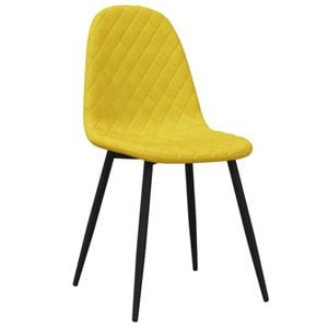 Scaune de bucatarie vidaXL, 6 buc., 45 x 53.5 x 83 cm, Metal/Catifea, Galben
