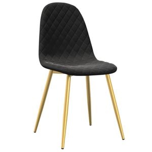 Scaune de sufragerie vidaXL, 6 buc., 45 x 53.5 x 83 cm, Metal/Catifea, Negru