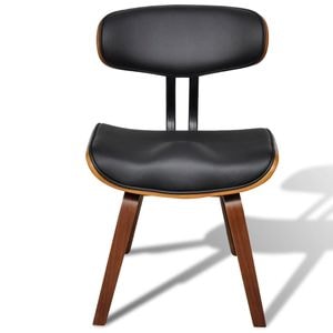 Scaune de bucatarie vidaXL, 2 buc., 51.5 x 54 x 78 cm, Lemn/Bumbac,Poliester, Negru