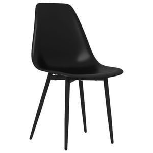 Scaune de bucatarie vidaXL, 4 buc., 46 x 52 x 84 cm, Metal/Polipropilena, Negru
