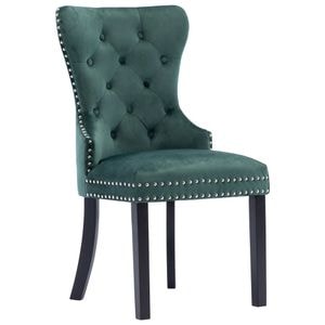 Scaune de bucatarie vidaXL, 6 buc., 51 x 59 x 98.5 cm, Lemn/Catifea, Verde