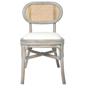 Scaune de bucatarie vidaXL, 4 buc., 46 x 53 x 83 cm, Lemn/Ratan, Gri