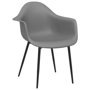Scaune de masa vidaXL, 6 buc., 64 x 59 x 84 cm, Metal/Polipropilena, Gri