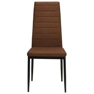 Scaune de bucatarie vidaXL, 6 buc., 43 x 44 x 96 cm, Otel/Textil, Maro
