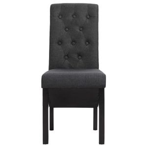 Scaune de bucatarie vidaXL, 2 buc., 42 x 57 x 95 cm, Lemn/Textil, Gri