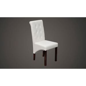 Scaune de bucatarie vidaXL, 6 buc., 43 x 52 x 95 cm, Lemn/Textil, Alb