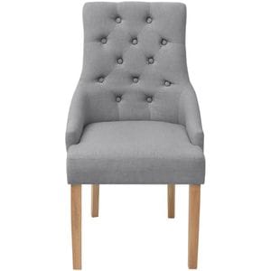 Scaune de sufragerie vidaXL, 6 buc., 52 x 60 x 95.5 cm, Lemn/Textil, Gri