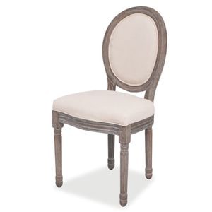 Scaune de bucatarie vidaXL, 2 buc., 50 x 56 x 95.5 cm, Lemn/Textil, Crem