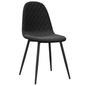 Scaune de sufragerie vidaXL, 6 buc., 45 x 53.5 x 83 cm, Metal/Catifea, Negru