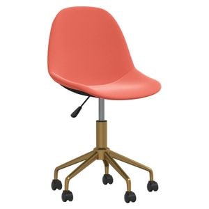 Scaune de bucatarie pivotante vidaXL, 2 buc., 43 x 45 x 77.5 cm, Metal/Catifea, Roz