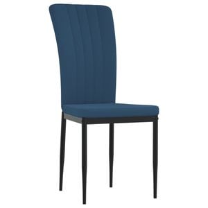 Scaune de bucatarie vidaXL, 1 buc., 42 x 57.5 x 95 cm, Metal/Catifea, Albastru