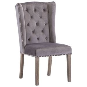 Scaune de bucatarie vidaXL, 4 buc., 55 x 69 x 108.5 cm, Lemn/Catifea, Gri