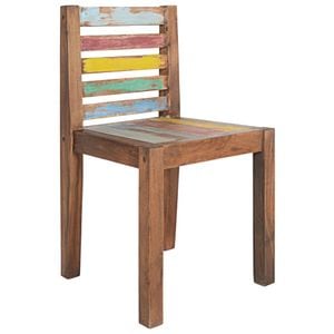 Scaune de bucatarie vidaXL, 6 buc., 45 x 45 x 85 cm, Lemn/Textil, Multicolor