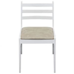 Scaune de bucatarie vidaXL, 2 buc., 44 x 45 x 81 cm, Lemn/Textil, Alb