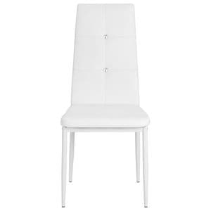 Scaune de bucatarie vidaXL, 6 buc., 43 x 43.5 x 96 cm, Lemn/Piele ecologica, Alb