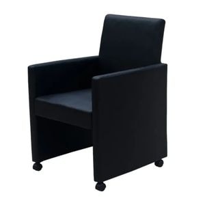 Scaune de bucatarie vidaXL, 2 buc., 58.5 x 65 x 88 cm, Lemn/Bumbac,Poliester, Negru