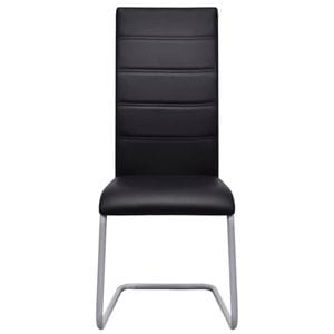 Scaune de bucatarie tip consola vidaXL, 4 buc., 41 x 52.5 x 102.5 cm, Otel/Piele ecologica, Negru