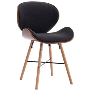 Scaun de bucatarie vidaXL, 2 buc., 50 x 50 x 81 cm, Lemn/Bumbac,Poliester, Gri