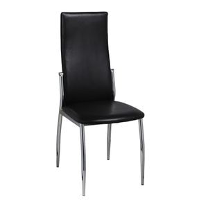 Scaune de sufragerie vidaXL, 4 buc., 54 x 43 x 100 cm, Metal/Textil, Negru