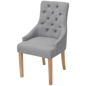 Scaune de bucatarie vidaXL, 2 buc., 52 x 60 x 95.5 cm, Lemn/Textil, Gri
