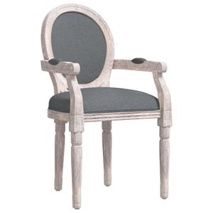 Scaun de bucatarie vidaXL, 1 buc., 54 x 56 x 96.5 cm, Lemn/Textil, Gri